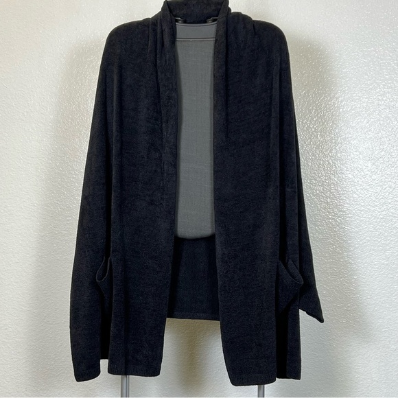 Barefoot Dreams CozyChic Ultra Lite Blanket Wrap Black Color Size S/M - Picture 1 of 10